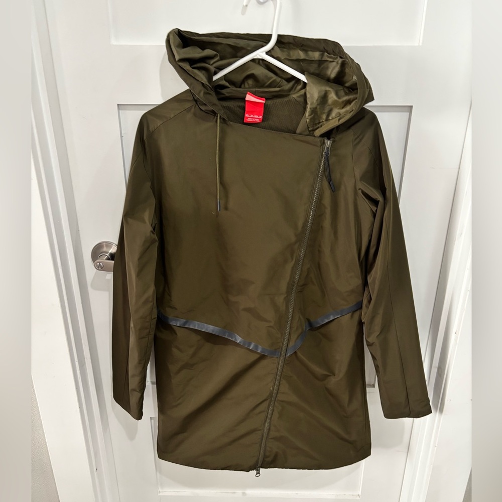 Nike Olive Green Hooded Rain Jacket
